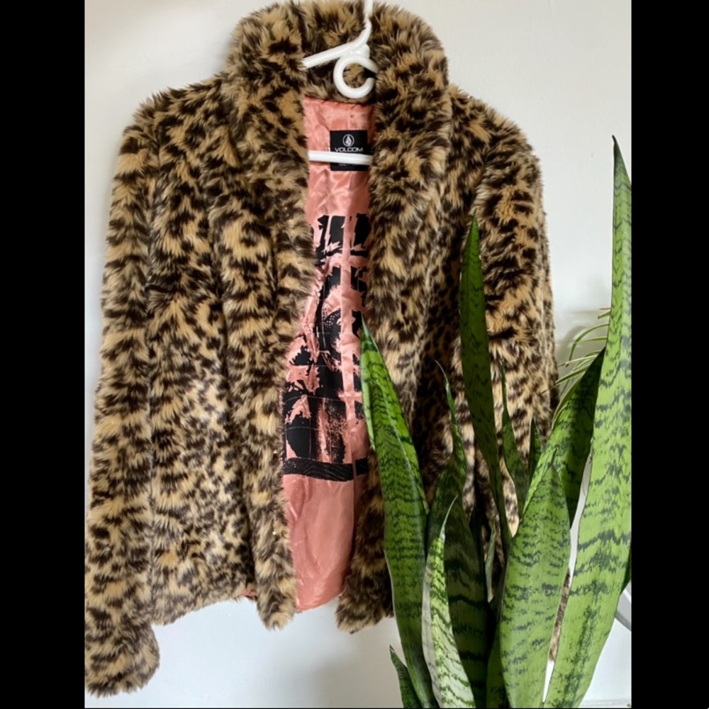Volcom Faux Leopard Coat